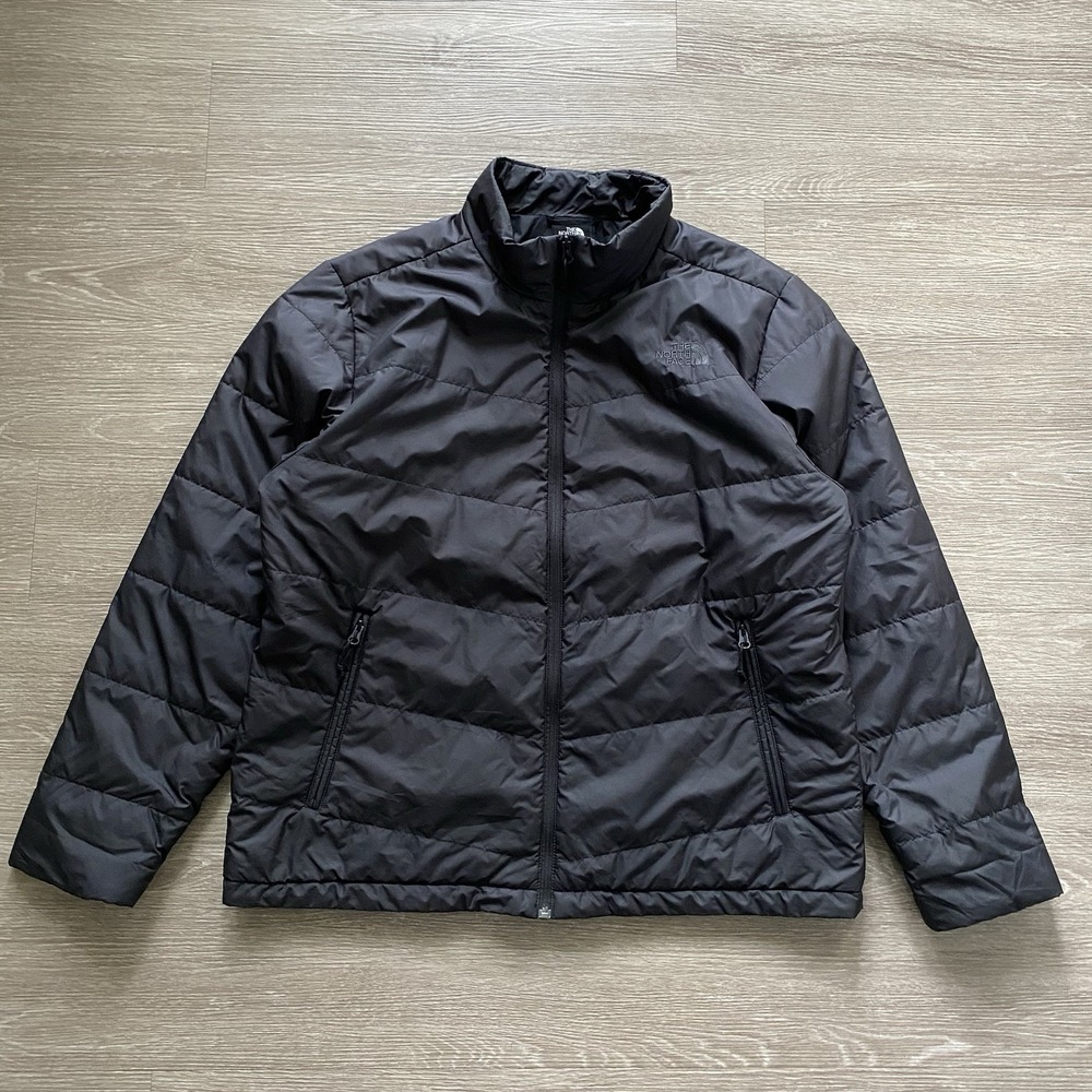North Face Junction Puffer Jacket Men's XL Black Quilted Outdoor Full Zip Logo